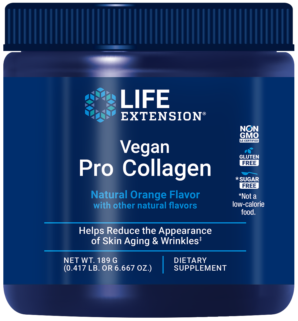 Life Extension’s new Vegan Pro Collagen sugar-free, non-GMO and Gluten Free  