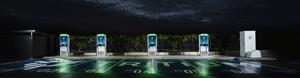 Tritium DC Fast Chargers at Night