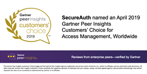 SecureAuth Named 2019 Gartner Peer Insights Customers’ Choice for Access Management Worldwide 