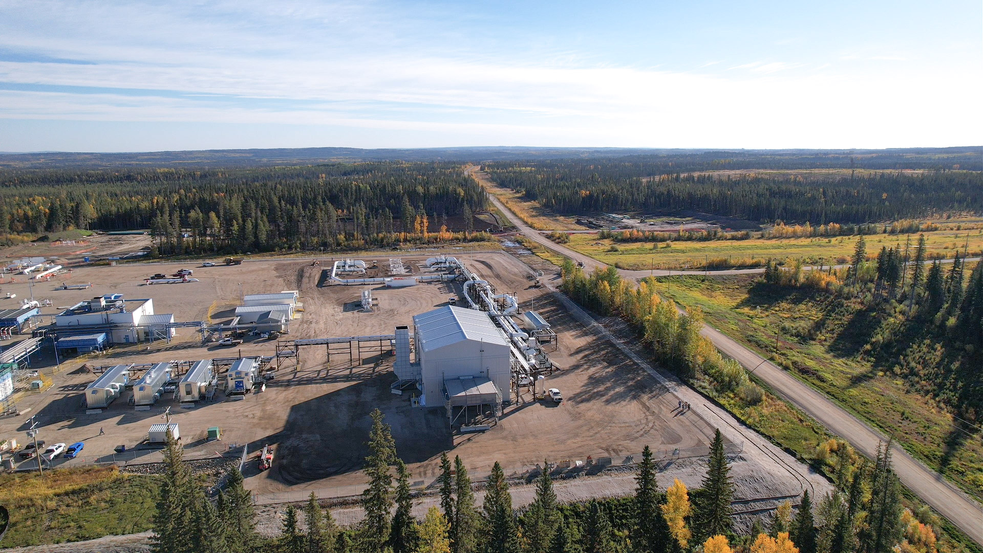 TC Energy’s NGTL System compression station and pipeline right of way near Nordegg, Alta. 