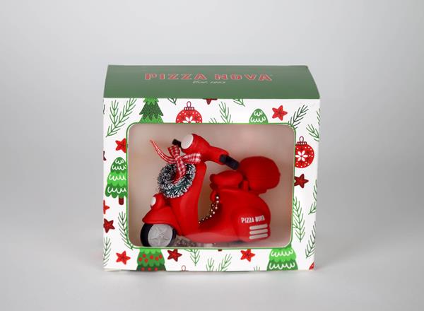Pizza Nova created a vespa ornament for the holidays, with proceeds going to SickKids Hospital