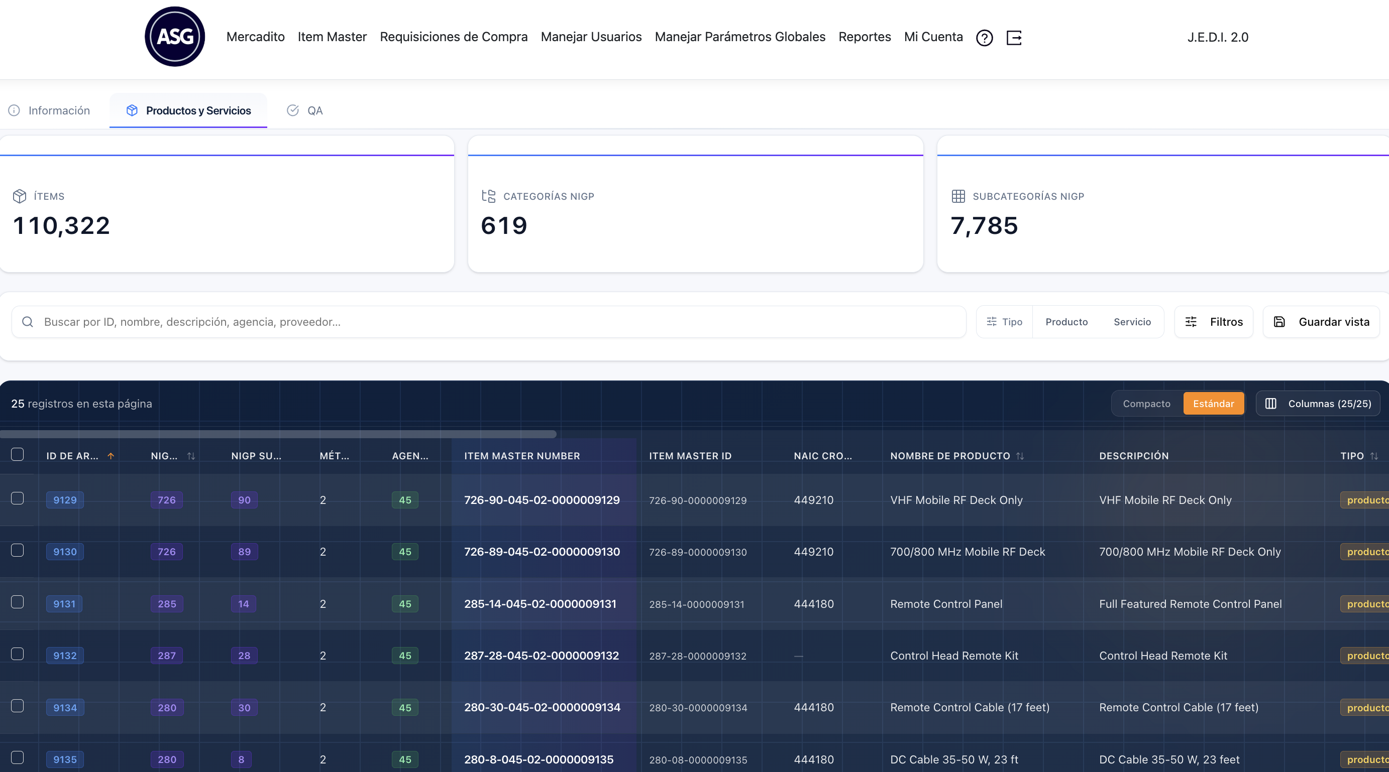 The Glass Master Catalog - A Searchable, Filterable Marketplace