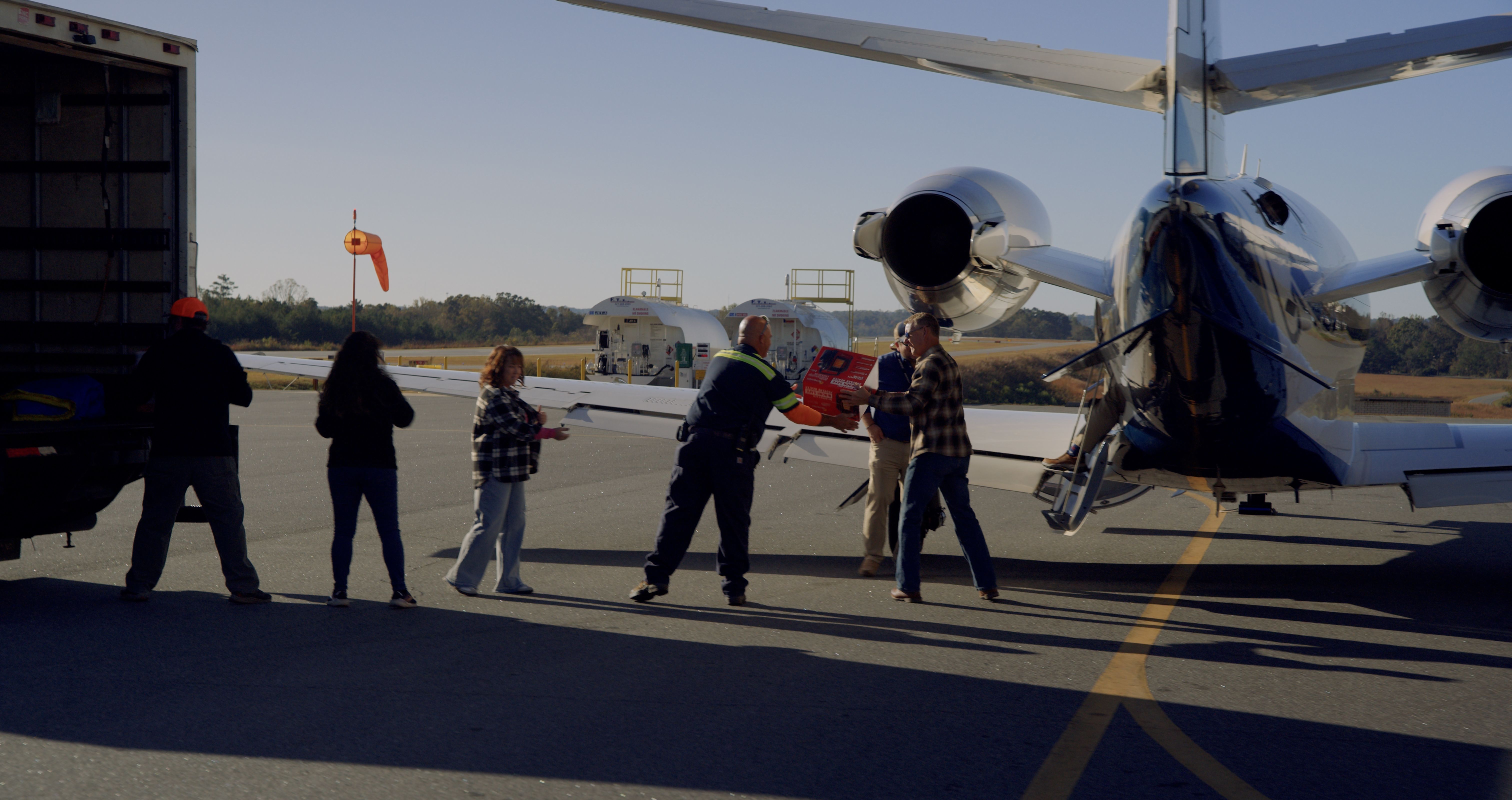 First Responders and Volunteers assist with donations in Western North Carolina