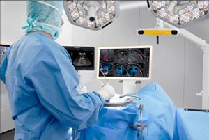 ARIETTA Precision in conjunction with a Brainlab surgical navigation system becomes a powerful  intraoperative neurosurgery solution