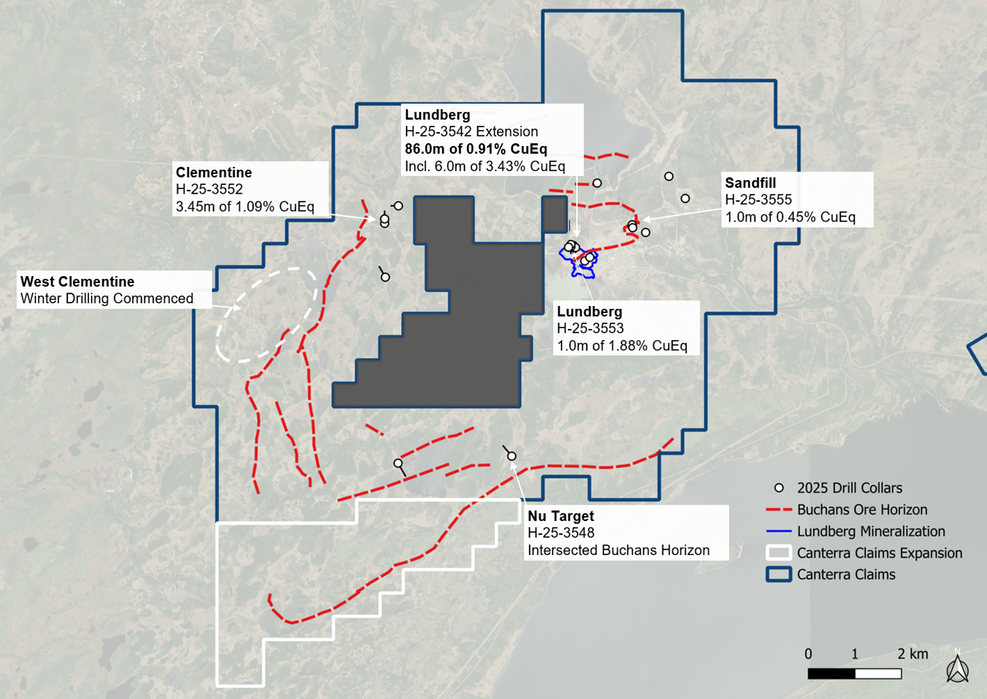 Canterra Minerals Extends Lundberg Deposit with 86m of 0.91% CuEq at Buchans Project, Newfoundland