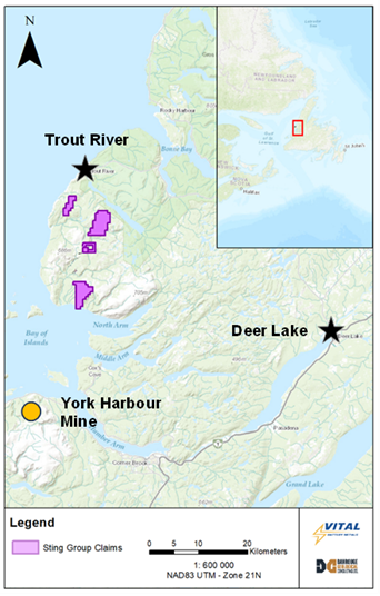 Sting Copper Project Location Map