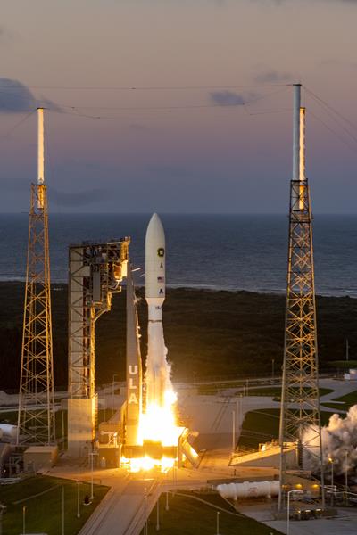 A United Launch Alliance (ULA) Atlas V rocket carrying the NROL-101 mission for the National Reconnaissance Office lifts off from Space Launch Complex-41 at 5:32 p.m. EST on Nov. 13, 2020. Photo Credit: United Launch Alliance