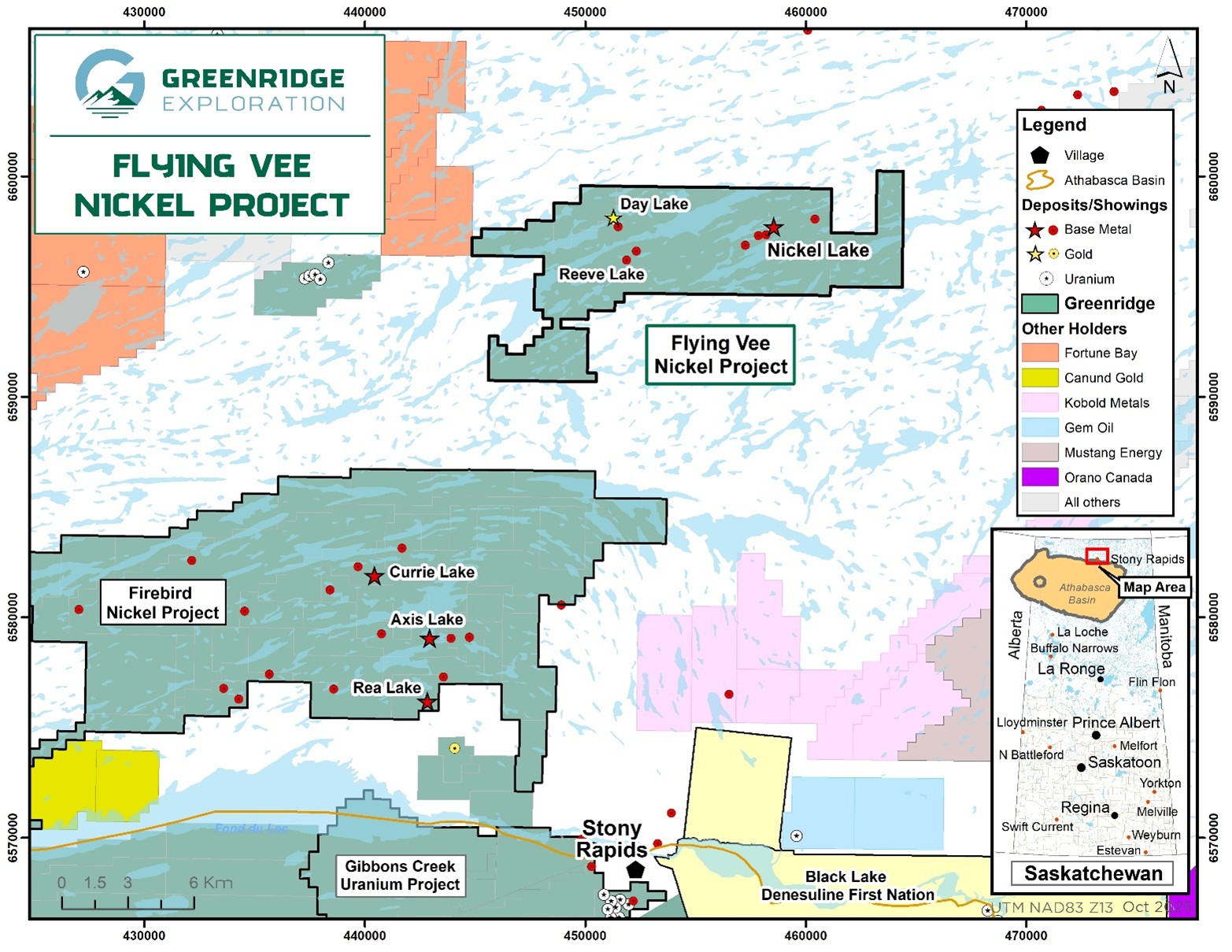 Flying Vee Project Location, Eastern Athabasca Basin Region