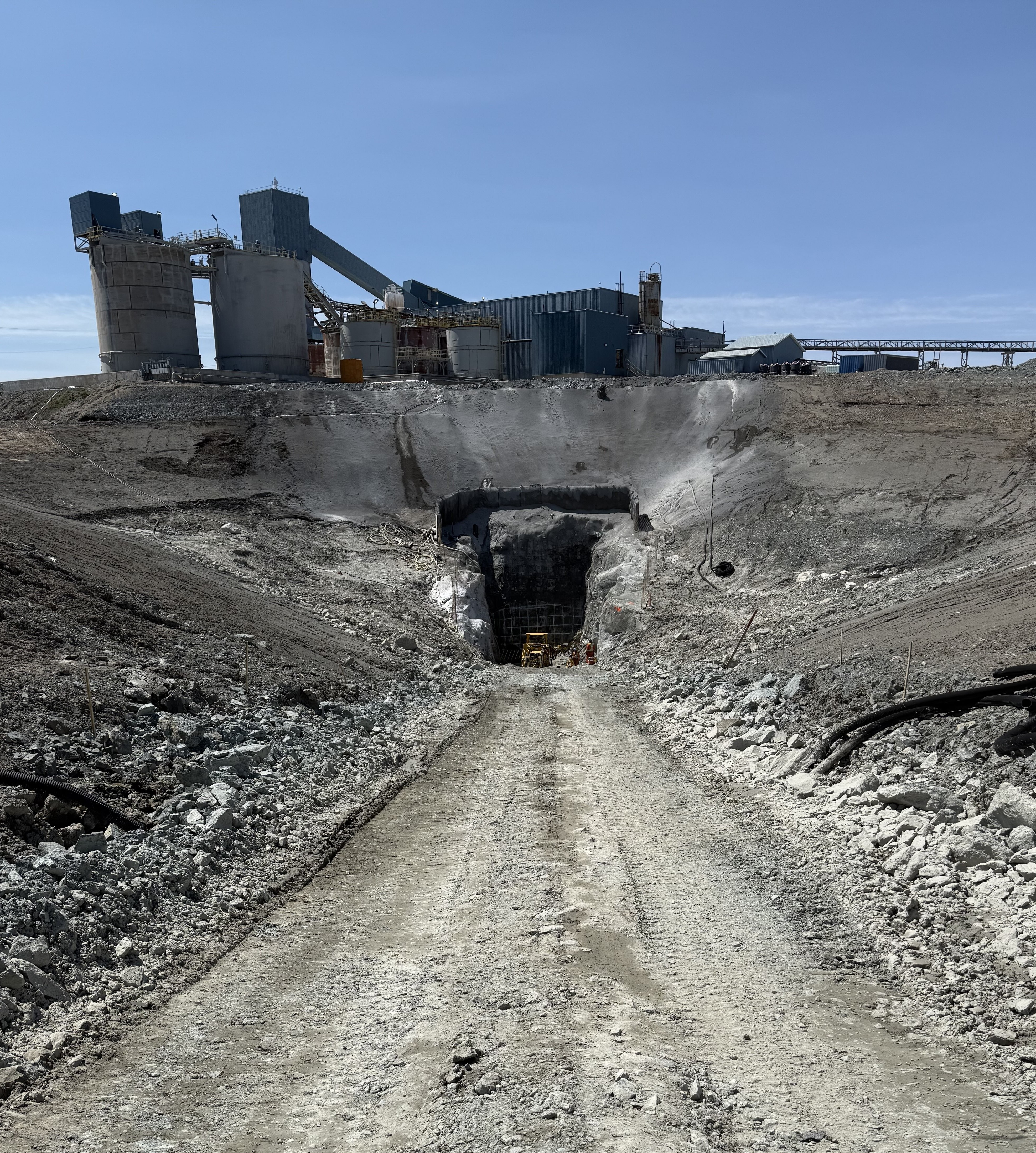 Image 1. The New Stock Mine Portal, with the Nearby Mill in the Background  image