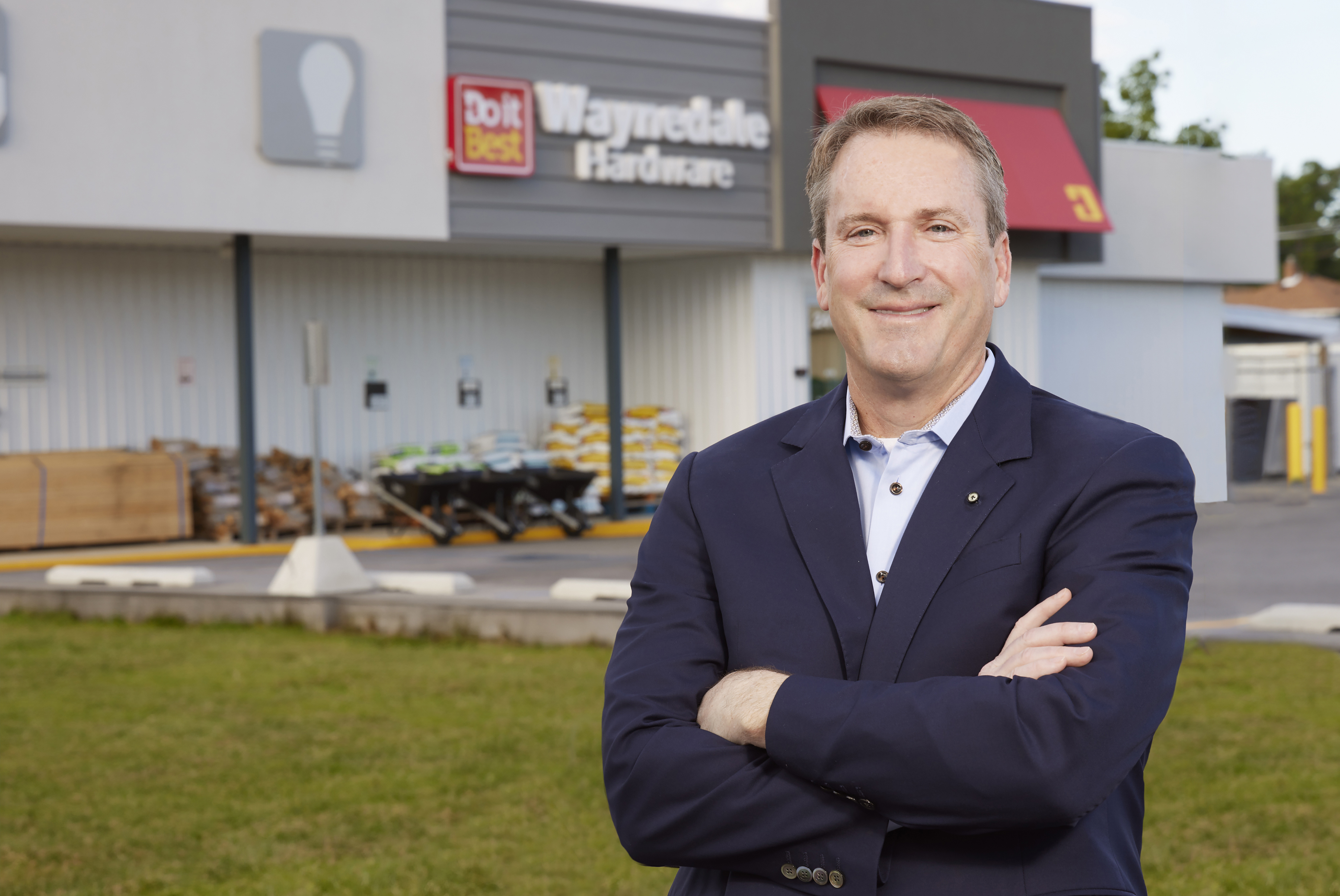 Do it Best, the nation's largest member-owned co-op for hardware and lumber products, President and CEO Dan Starr stands outside Waynedale Hardware.