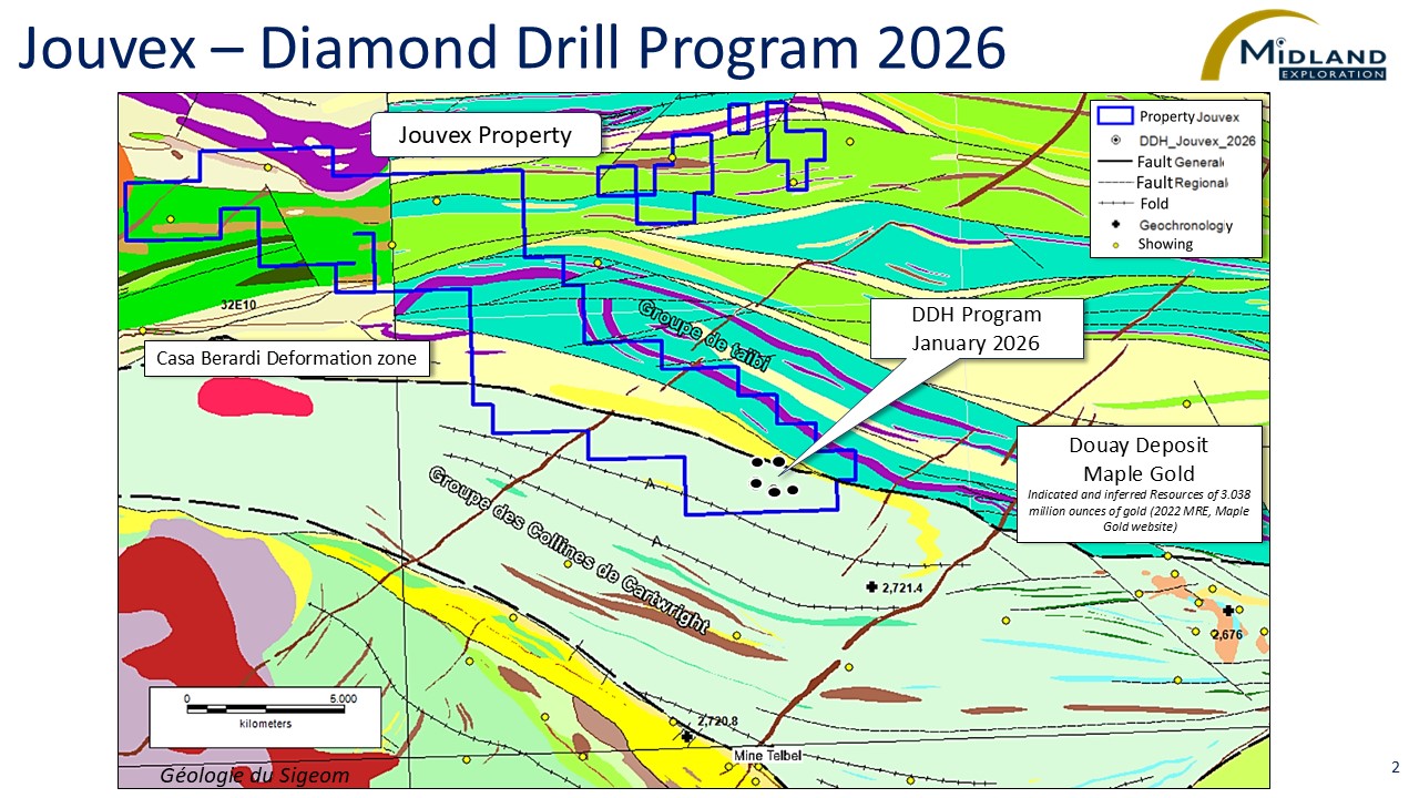 Figure 2 Jouvex-Diamond Drill Program 2026