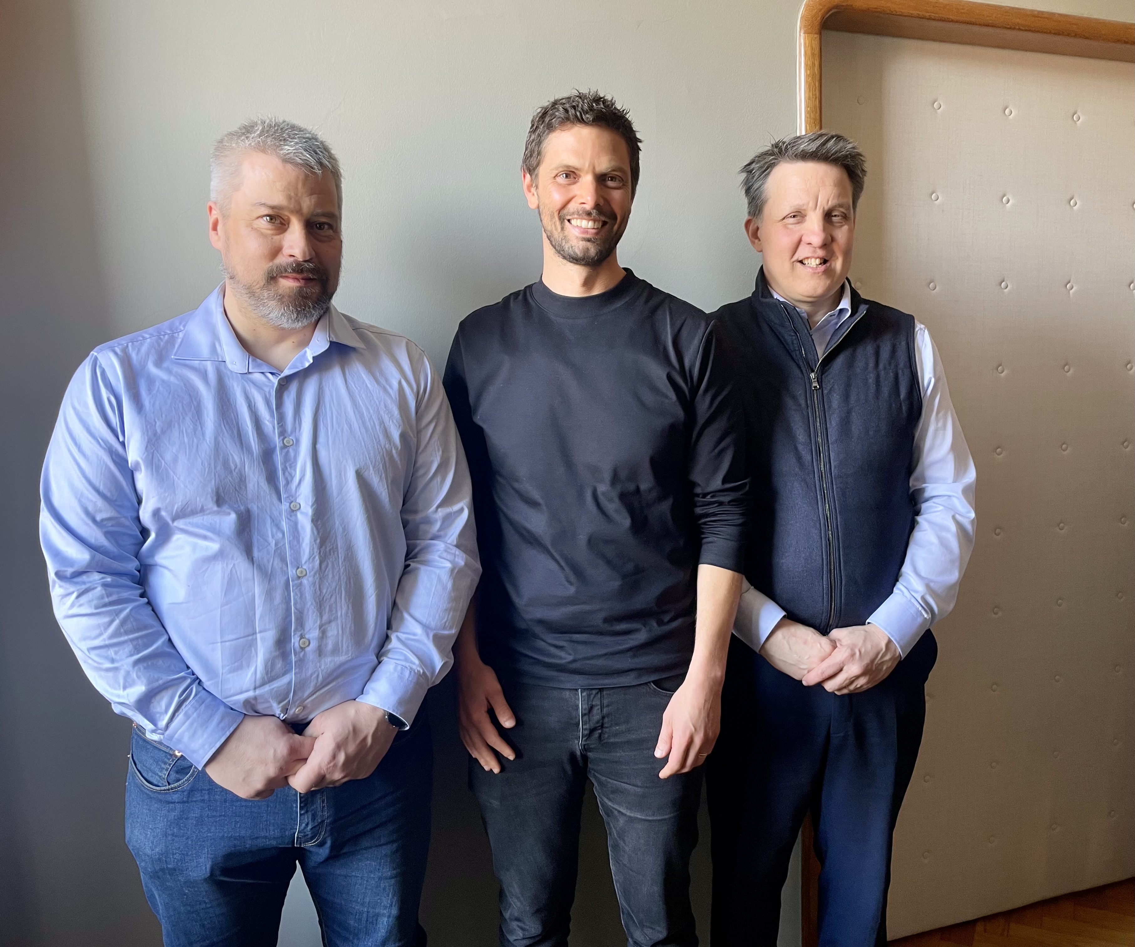 From left: Niko Haatainen (CTO, Unikie), Peter Sarlin (CEO, AMD Silo AI), and Juha Ala-Laurila (CEO, Unikie)