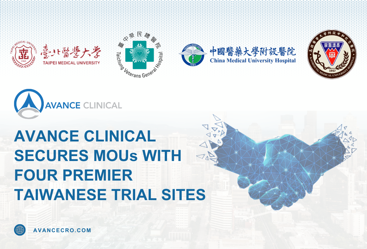 Avance Clinical Secures MOUs with Four Premier Taiwanese Trial Sites