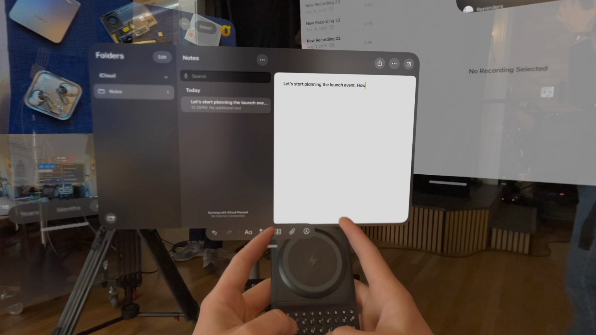 Tactile typing in AR/VR