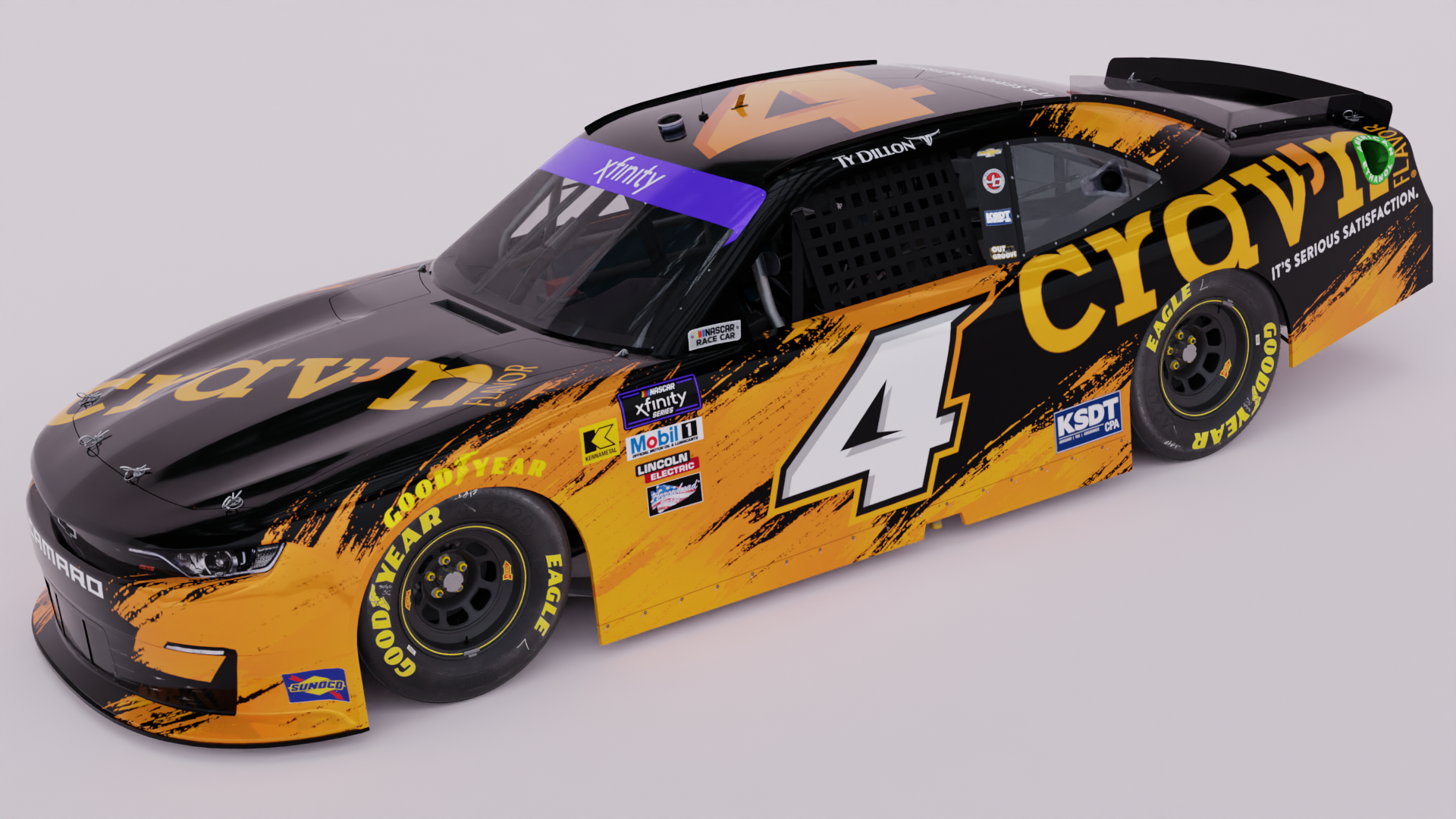 Pictured is a rendering of the No. 4 Crav'n Flavor Chevrolet that veteran driver Ty Dillon will drive in The Loop 110 Chicago Street Race on Saturday, July 6.