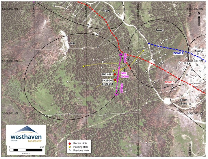 Zoomed in Map of MIK Drilling