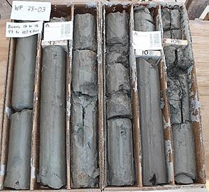 Figure 1. Representative Drill Core (photo of near-surface core from WP-23-03, assays pending)