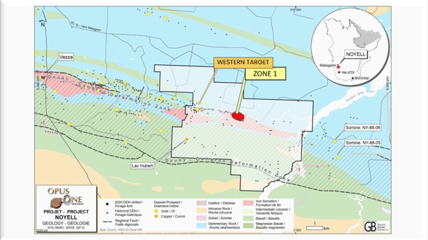 GÉOLOGIE DE LA PROPRIÉTÉ NOYELL ET CIBLES AURIFÈRES