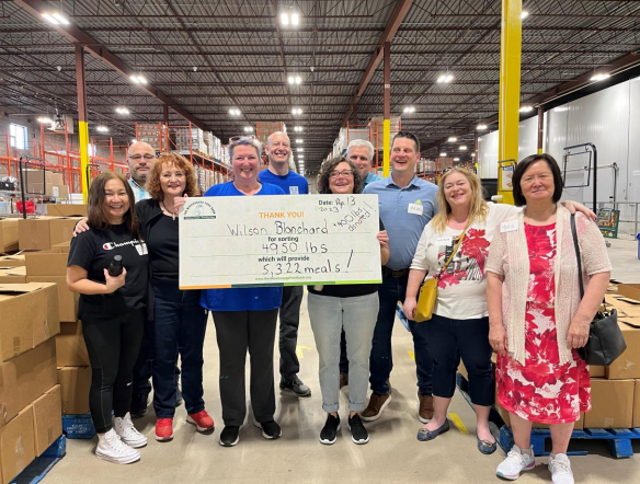 Wilson Blanchard collected 181 kilograms of food for the Mississauga Food Bank, while team members helped package enough food to feed 5,322 people in need.