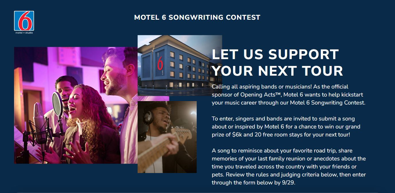 Motel 6 Songwriting Contest