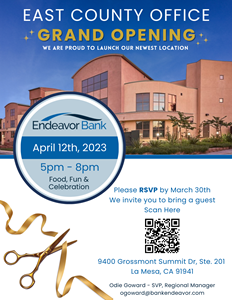 East County Grand Opening QR Code Flyer