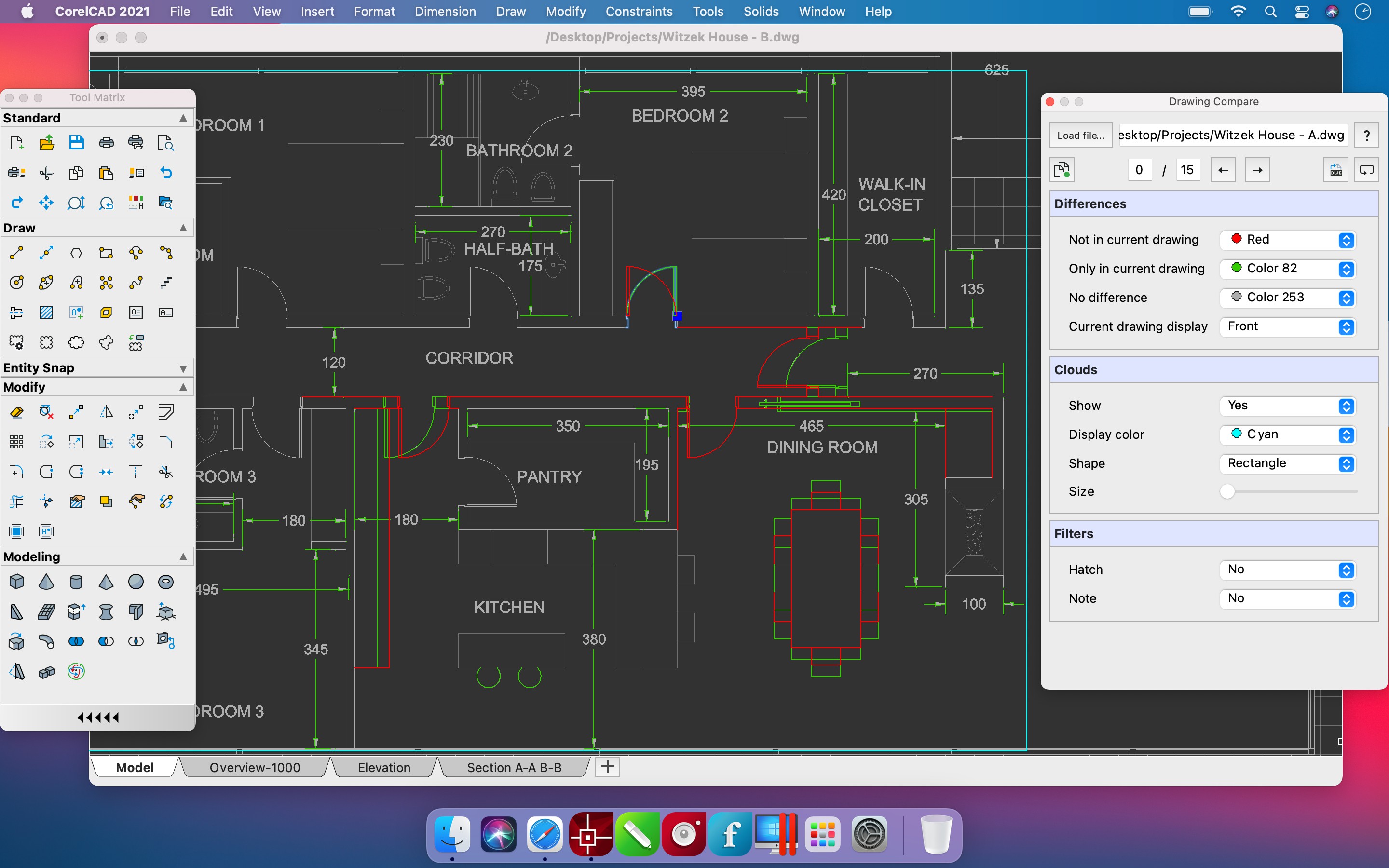 CorelCAD 2021 for Mac - Drawing Compare