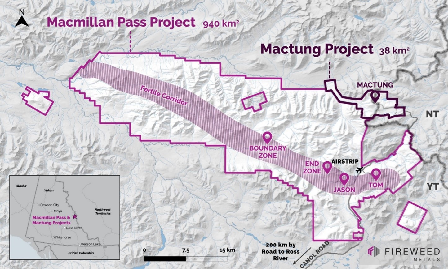 Map 1: Macmillan Pass Project and Mactung Project locations