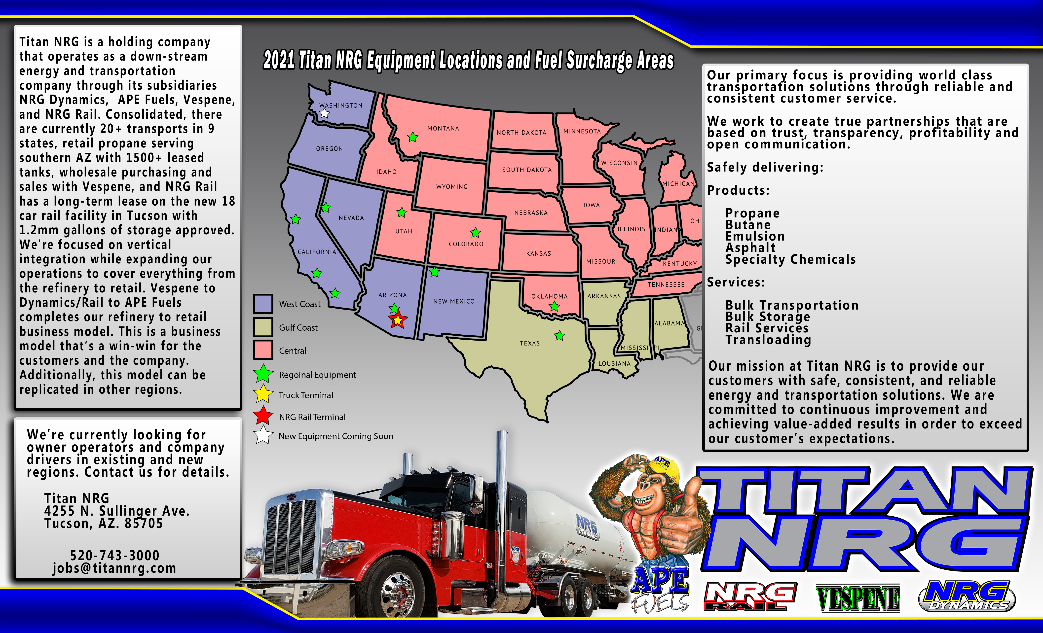 Titan NRG is a holding company that operates as a downstream energy and transportation company through its subsidiaries