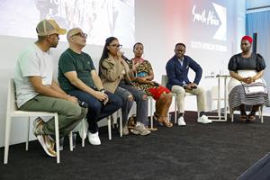 Amapiano to the World panelists shared their insights on the popularity of the new genre and its distinctly South African roots on Thursday, May 25 in Miami Beach, Fla.  (Eva Marie Uzcategui/AP Images for South African Tourism)