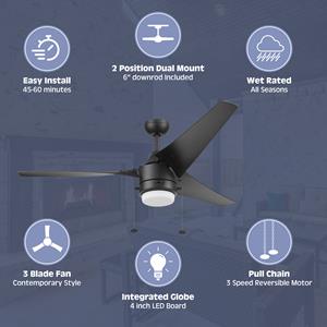 Prominence Home TEO Wet Rated Extreme Elements™ Ceiling Fan Infographic