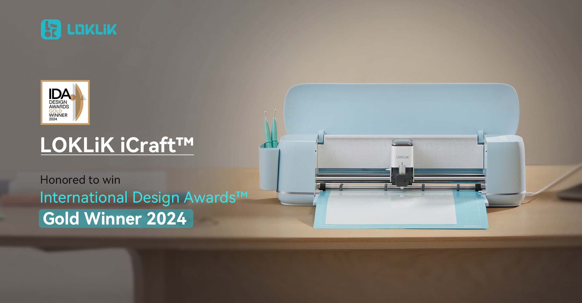 LOKLiK, a rising leader in the crafting industry, has achieved a remarkable milestone by winning the Gold Award at the 2024 International Design Awards (IDA) with its flagship cutting machine, LOKLiK iCraft™, underscoring its relentless pursuit of innovation and excellence.