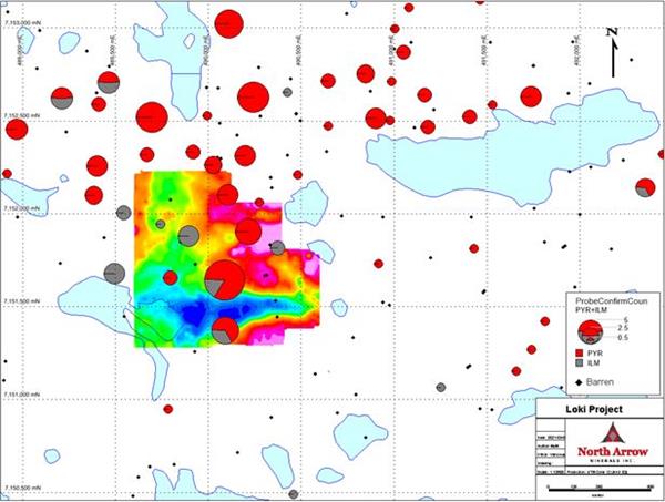 Loki Diamond Project – Potential new kimberlite indicated by blue gravity low anomaly at North Loki, Lac de Gras, NT