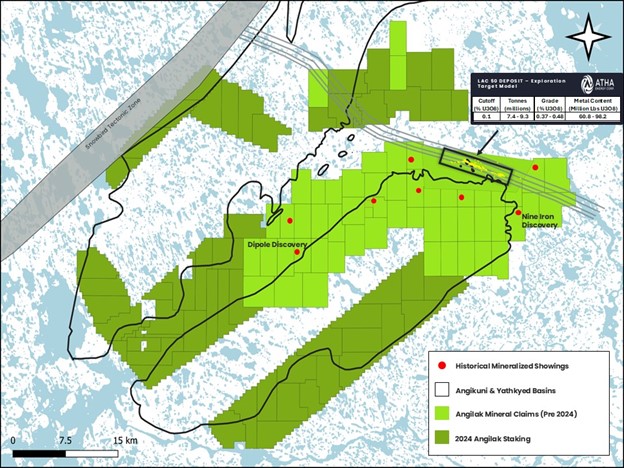 Plan Map detailing Lac 50 Deposit location with the Angilak Uranium Project