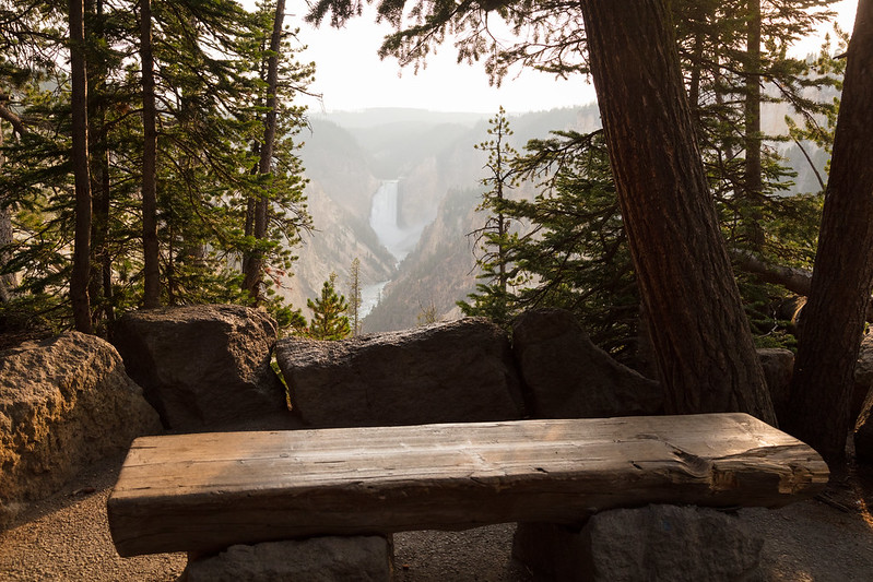 Taking in the view of the Grand Canyon of the Yellowstone from Artist Point. The world's first national park, Yellowstone is open year-round and is home to geological features, waterfalls and abundant wildlife.