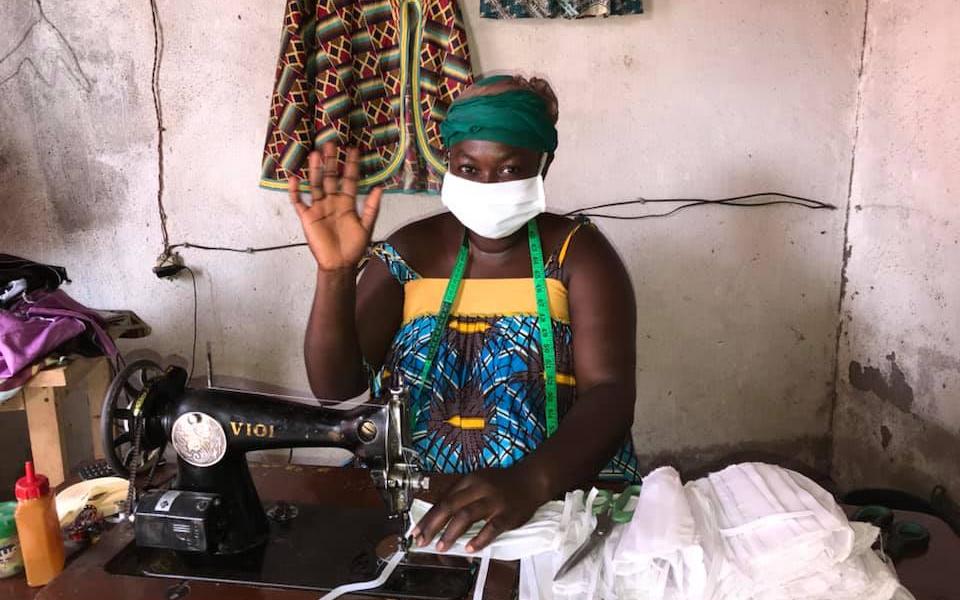 Global Compassion, a URI member group in Cameroon, produces face masks locally to donate to villagers in underprivileged areas who are unable to avoid crowded markets. This group also supplies portable handwashing stations for villages without running water.