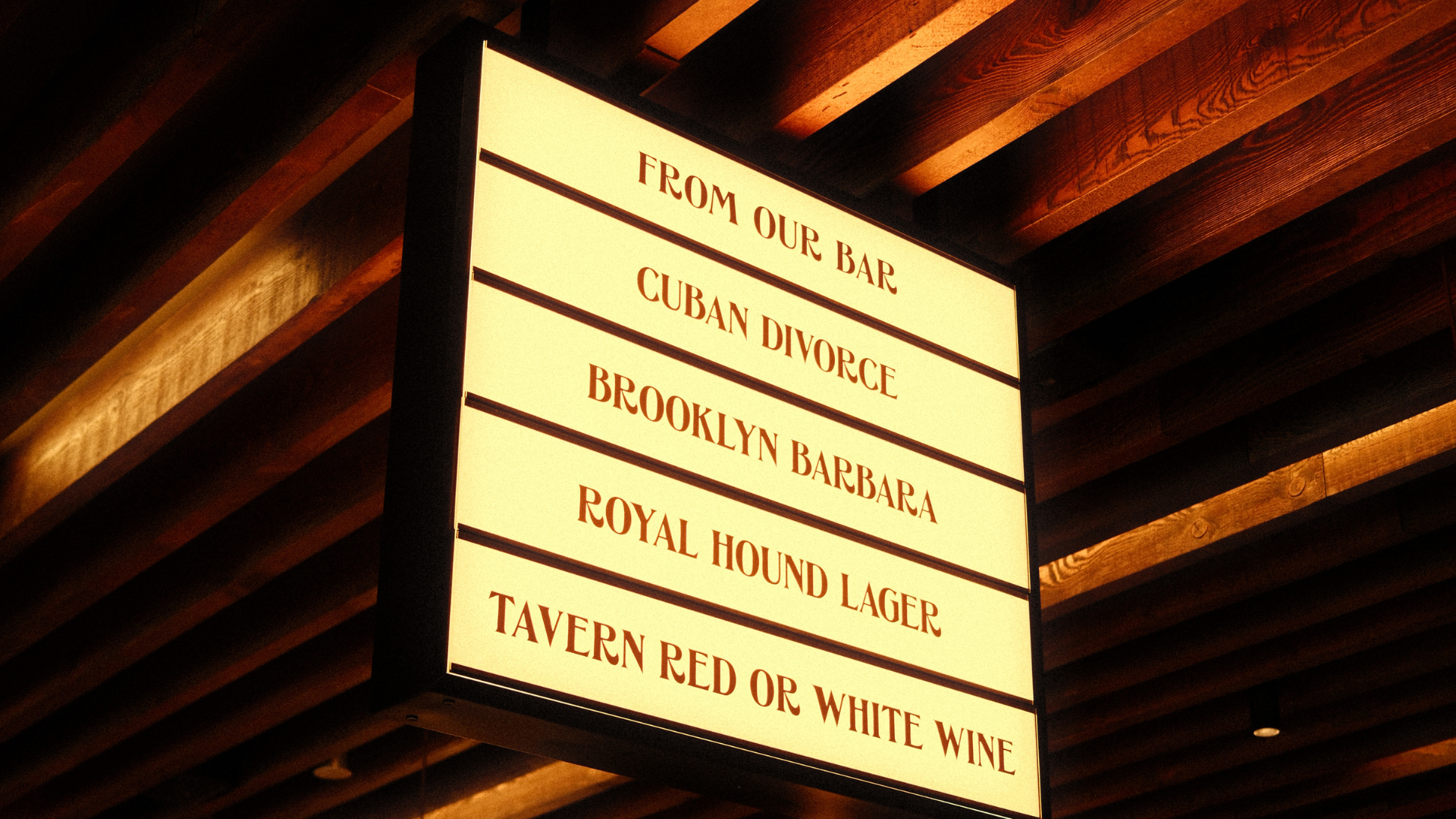 Tavern at Deerfoot Meadows’ Drinks Board