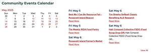 Official Roosevelt Island Community Events Calendar 