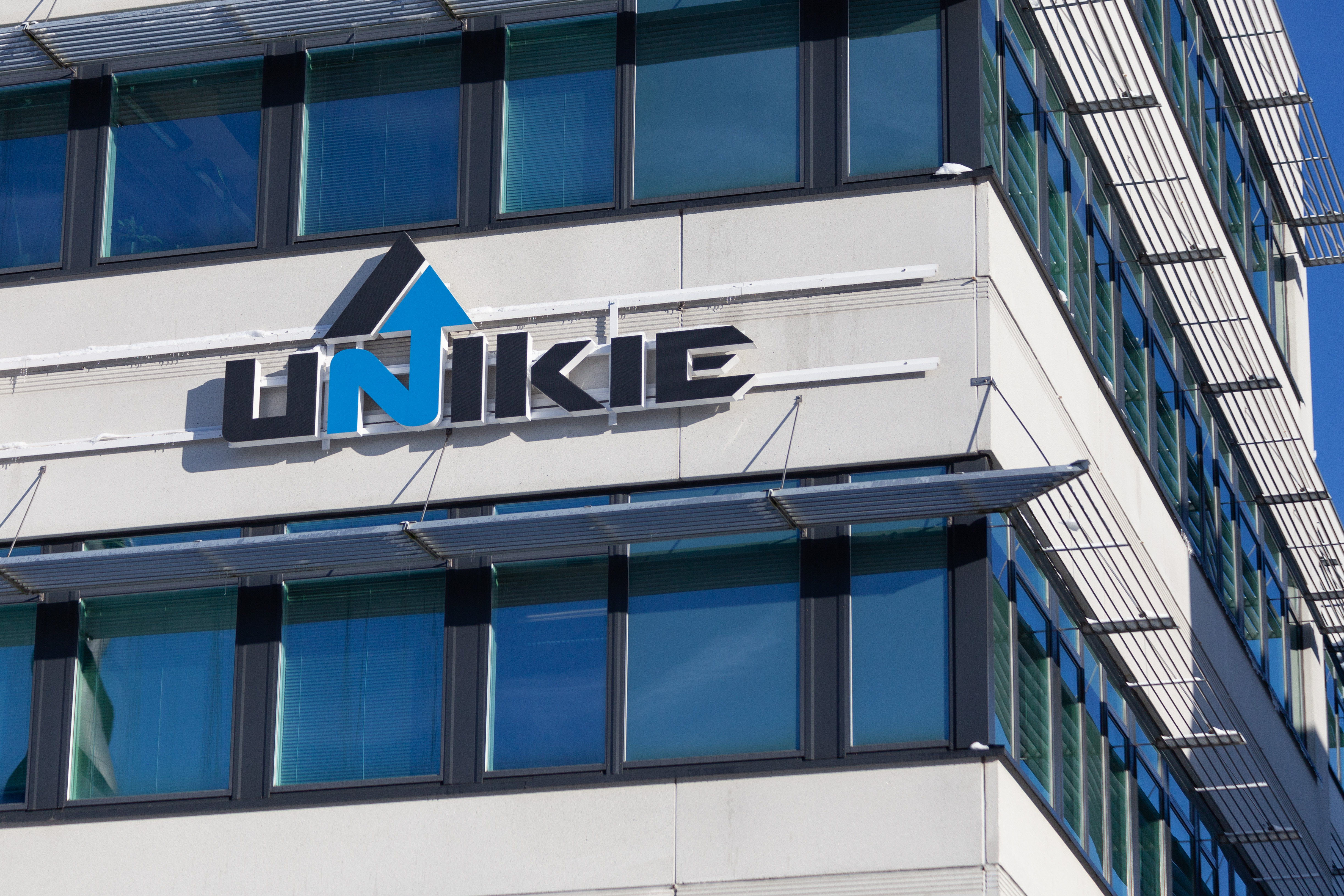 Unikie’s logo on our office building