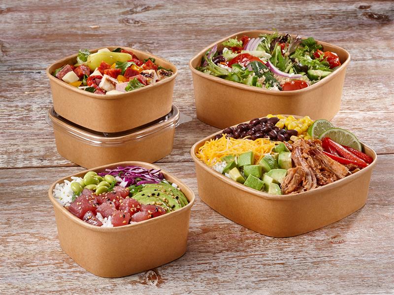 Kraft Paper Salad Bowl Disposable Meal Prep Container Take Out Paper Food  Bowl Sturdy Eco-Friendly