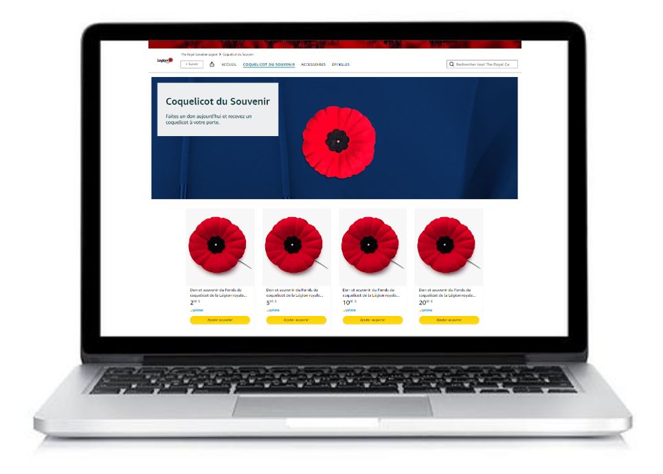 Collaboration entre la Légion et Amazon Canada