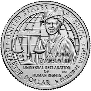 American Women Quarter Honoring Eleanor Roosevelt