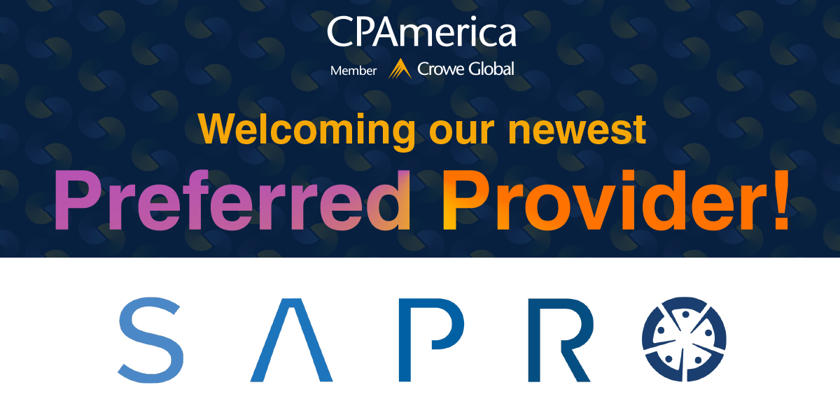 CPAmerica welcomes SAPRO as newest Preferred Provider.
