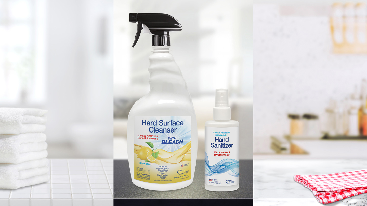 The Hard Surface Cleanser compliments the recently launched Hand Sanitizer in the newly created Infection Control category of products from DenMat.