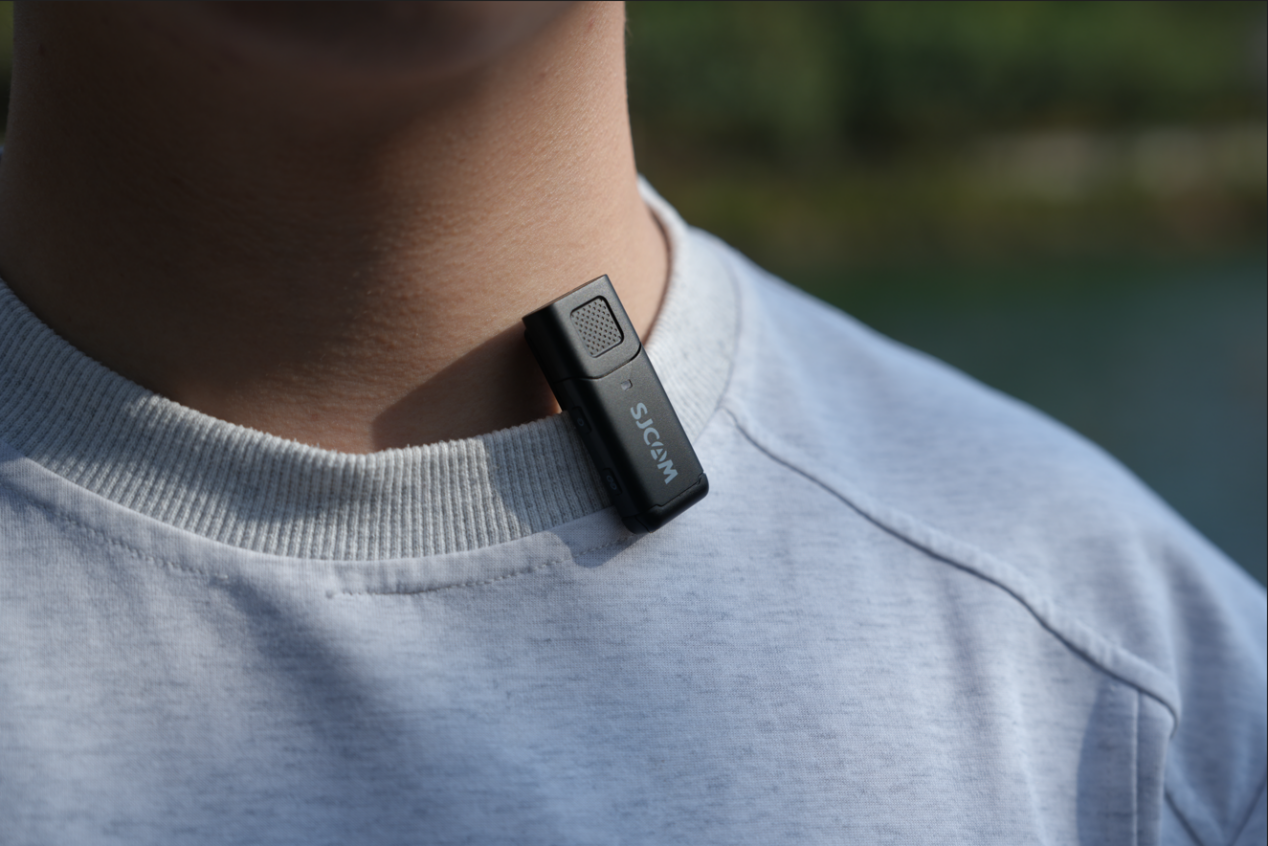 SJCAM SJ30 with detachable wind guard and wireless mic