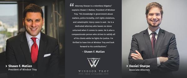 Shawn F. Matian, President of Windsor Troy, with Associate Attorney Daniel Sharpe