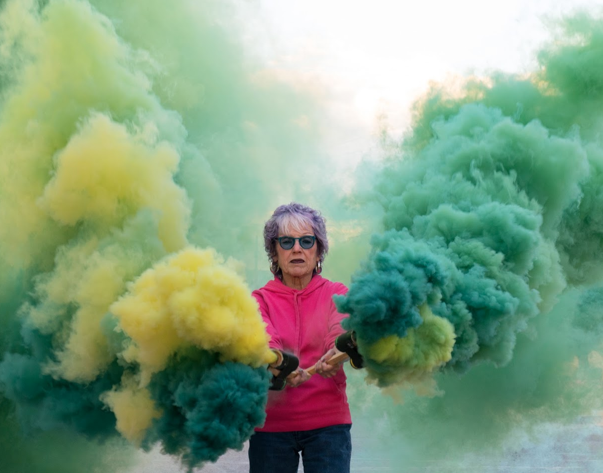Judy Chicago, On Fire at 80, 2019
Archival Inkjet Print
24 x 30 1/8 in. (61 x 76.5 cm)
© Judy Chicago/Artists Rights Society (ARS), New York
Photo © Donald Woodman/ARS, New York
Courtesy of the artist
