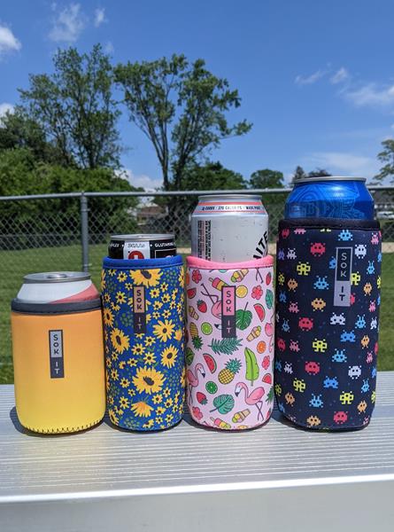 CanSok is this summer's latest essential in hip hydration. With seven new fashion-forward styles inspired by nature (and space invaders), collect them all: Mango Ombre (pictured, 12 oz, $9.99), Yellow Daisies (pictured, 12 oz. slim can, $10.99), Tropical Summer Flamingos (pictured, 16 oz., $13,99), Pixel Monsters (pictured, 25 oz., $15.99), Succulents, and Pastel Floral. CanSok absorbs your drink sweat, so your beverage stays colder longer, keeping your hands nice and dry. Visit www.sok-it.com to learn more.