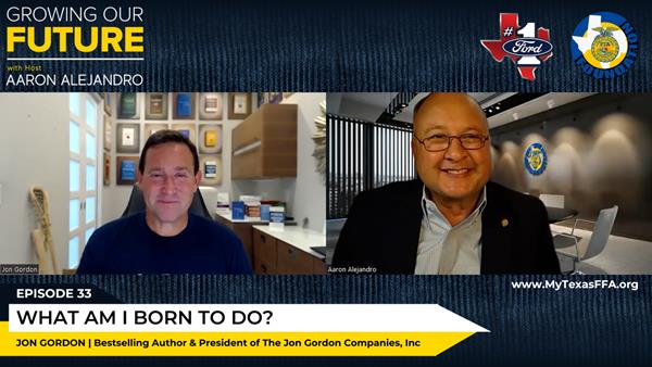 Jon Gordon is interviewed by ‘Growing Our Future’ Host Aaron Alejandro