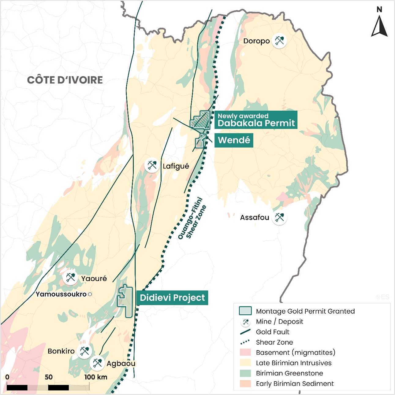 Montage Gold confirms the prospectivity of its Wendé advanced greenfield exploration property in Côte d’Ivoire