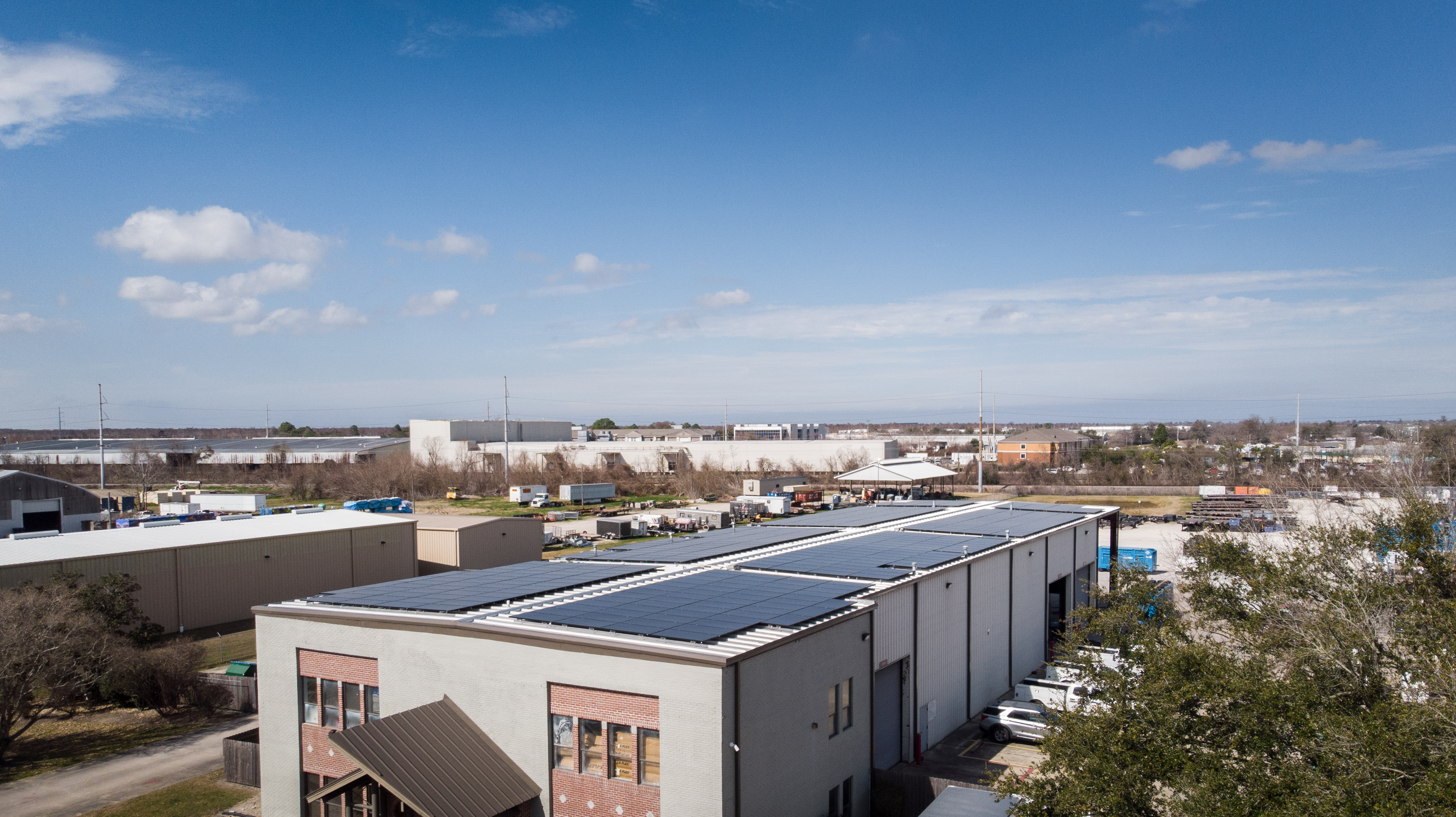 Solar panels at Aggreko's New Orleans service center